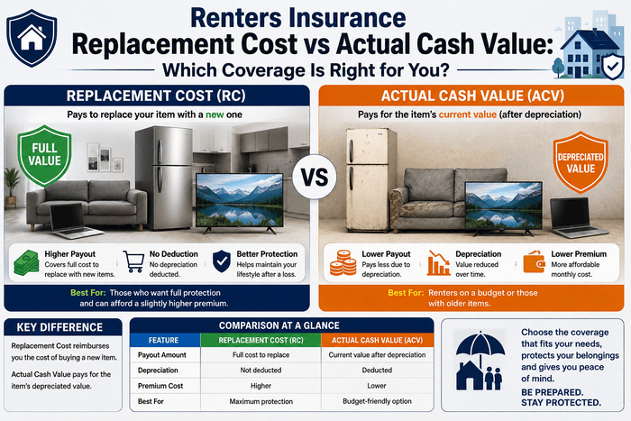 Renters Insurance Replacement Cost vs Actual Cash Value